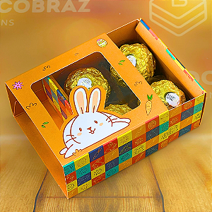 10 CAIXAS P/ 4 DOCES GAVETA C/ VISOR - PASCOA DIVERTIDA 5360 (PÁSCOA IDEIA 2025)
