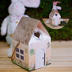 05 CAIXAS CASA C/ ALCA - 10X10X17 CM - COELHINHO ENCANTADO 5410 (PÁSCOA IDEIA 2025)