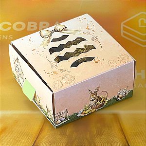 10 CAIXAS P/ 4 DOCES GAVETA C/ VISOR - COELHINHO ENCANTADO 5384 (PÁSCOA IDEIA 2025)
