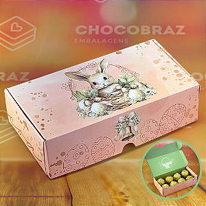10 CAIXAS P/ 8 DOCES PRACTICE - 4X8X16 CM - COELHINHO ENCANTADO 5383 (PÁSCOA IDEIA 2025)