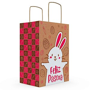 10 SACOLAS  ECO PP MAGENTA - 25X12X18CM PASCOA DIVERTIDA  5334 SACOLA - PASCOA DIVERTIDA