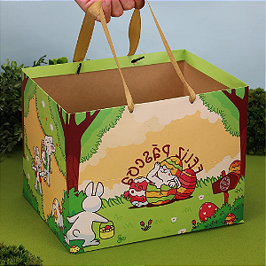 10 SACOLA PARA KIT CONFEITEIRO FLORESTA DO COELHO PÁSCOA 4669 ( PASCOA JANGO 2025 )