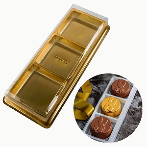 10 CAIXA PARA TRIO DE PÃO DE MEL - DOURADO BWB 14330 BWB EMBALAGEM