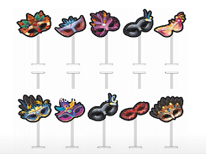 10 Palito Tag Decorativo Carnaval  115.1   ( Nc Toys Palito  )