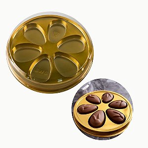10 CAIXA P/ 6 BOMBONS GOURMET - DOURADO BWB 14360 BWB EMBALAGEM