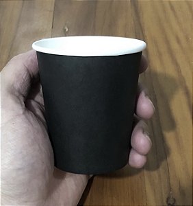 50 COPO PRETO 240ML BIODEGRADÁVEL SEM TAMPA (FNS) - (COMPATÍVEL TAMPA 80mm)