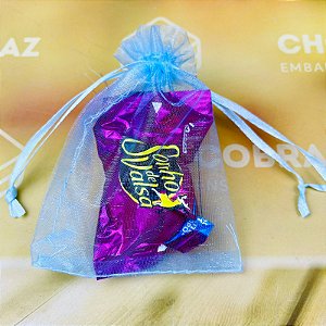 10 Saco de Organza PEQUENO P/ Lembrancinha AZUL P 9 x 12 cm (Ex)