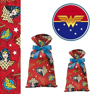 40 SACOLINHA  MULHER MARAVILHA  SURPRESA  20x29 CROMUS