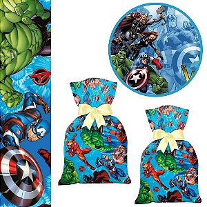 40 SACOLINHA SURPRESA VINGADORES 20x29 PLASTICA CROMUS