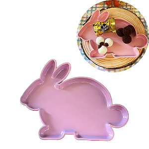 BANDEJA COELHO ROSA BEBÊ 240MM X 190MM PASCOA CHOCOBRAZ