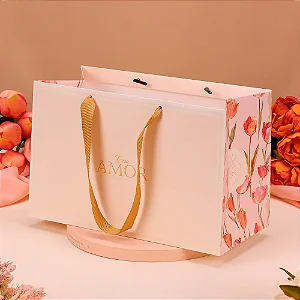 10 SACOLA 26X16,5X13CM TULIPAS ( MÃES E NAMORADOS JANGO 2025 )