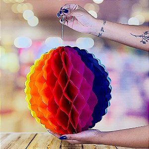 1 DECORAÇÃO BOLA COLORIDA 30CM 6132-BC-30 FESTA JUNINA 2025  (EX)