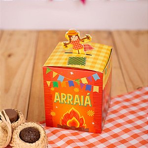 10 CAIXA POP UP ESPANTALHOS 5522 ARRAIÁ 10X10X12cm IDEIA FESTA JUNINA 2025