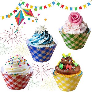 12 SAIA PARA CUPCAKE MISTO,FESTA JUNINA - XADREZ FESTA JUNINA 2025