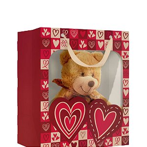 05 SACOLA COM VISOR DIA DOS NAMORADOS CORAÇÕES 22X14X26 cm  5501  (IDEIA NAMORADOS 2025)