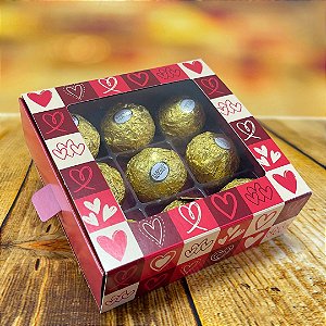 10 CAIXA GAVETA COM VISOR DIA DOS NAMORADOS (9 DOCES ) CORAÇÕES 12X12X4 5471 (IDEIA NAMORADOS 2025)
