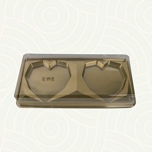 10 CAIXA P/ 2 CORAÇÃO LAPIDADO (200 g)  - DOURADO BWB