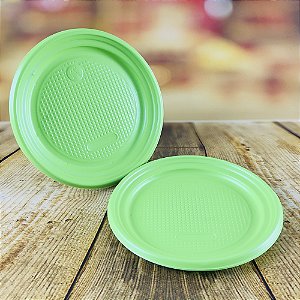 10 PRATO SOBREMESA FESTA VERDE NEON 15cm (PLASTIK)