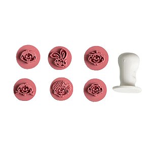 KIT 07 PEÇAS CARIMBOS TURMA DA MONICA ROSA BEBÊ 2,5 CM (BLUE STAR)