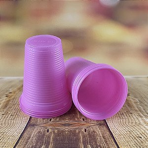 50 COPO ECONÔMICO DESCARTAVEL ROSA NEON 200ml (PLASTIK)
