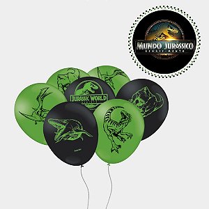 25 BALÃO BEXIGA  FESTA JURASSIC WORLD RECOMEÇO n°9 FESTCOLOR
