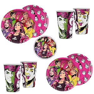 KIT FESTA EMILLY VICK 8 PRATOS + 8 COPOS DESCARTÁVEL 180 ML PAPEL - REGINA