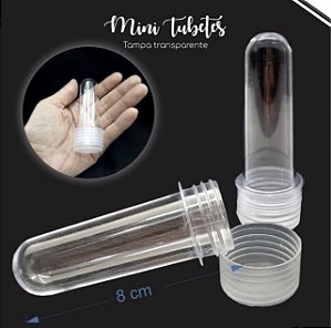 10 mini Tubete  8 cm incolor transparente (AQUARELA)