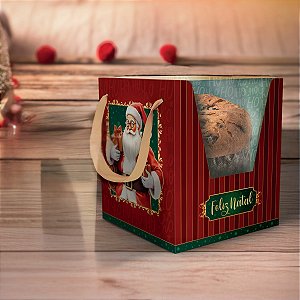 10 CAIXA PANETONE C/ VISOR E ALÇA 15X15X17  5708 (NATAL 2025 IDEIA)