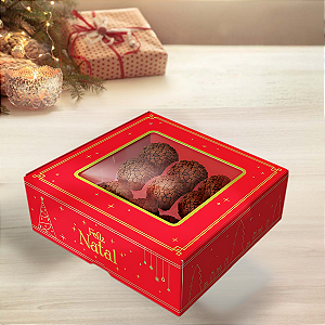 10 CAIXA P/ 09 DOCES C/ VISOR - NATAL LUZ 5684 (NATAL 2025 IDEIA)
