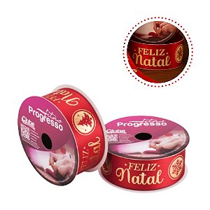 ROLO DE 10 METROS DE FITA CETIM 30 MM FELIZ NATAL COR 060 - FITAS PROGRESSO