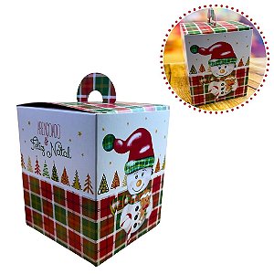 10 CAIXA MINI PANETONE 10X10X12 CM  BONECO DE NEVE NT54 (JR) OUTLET
