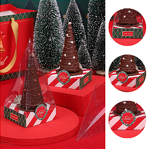 10 CAIXA PARA CONE TRUFADO PINHEIRO COM VISOR VINTAGE 5324 ( JANGO NATAL 2025 )