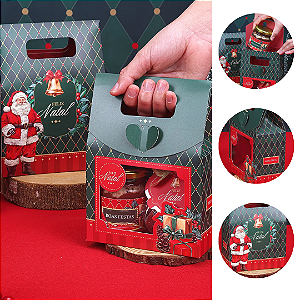 10 SACOLA  NATAL COM VISOR PEQUENA VINTAGE 5123 ( JANGO NATAL 2025 )