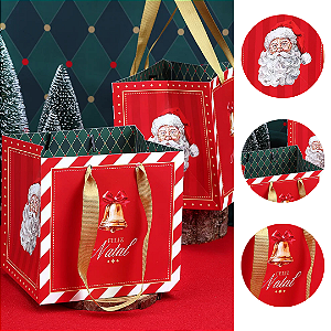 10 SACOLA PEQUENA NATAL 15,5X13,5X16 VINTAGE 5061 ( JANGO NATAL 2025 )