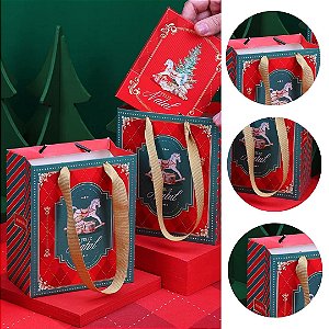 10 MINI SACOLA  NATAL 16X7X13 TRADIÇÃO 5214 ( JANGO NATAL 2025 )