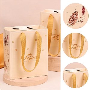 10 MINI SACOLA  NATAL 16X7X13 CLÁSSICA 5215 ( JANGO NATAL 2025 )