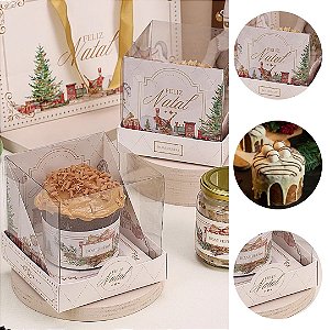10 CAIXA PARA MINI PANETONE COM TAMPA DE ACETATO CANDURA 5107 ( JANGO NATAL 2025 )