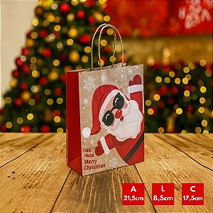 10 SACOLAS NATAL KRAFT NOEL 2023 17,5X8,5X21,5CM 6802 (LC) NATAL 2025