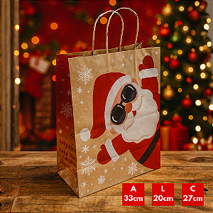 10 SACOLAS NATAL KRAFT NOEL 2023 27X20X33CM 6826 (LC) NATAL 2025