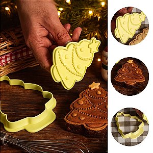 CORTADOR NATAL ÁRVORE DE NATAL COM CARIMBO -  (BLUE STAR)