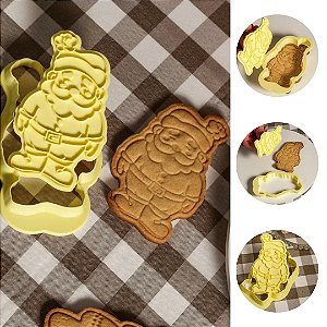 CORTADOR NATAL COM CARIMBO PAPAI NOEL NATAL - (BLUE STAR)