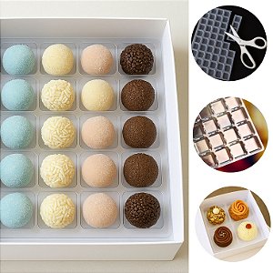 10 PLACA 25 BERÇO PARA DOCES E BRIGADEIROS C/ 25 CAVIDADES BWB 14010