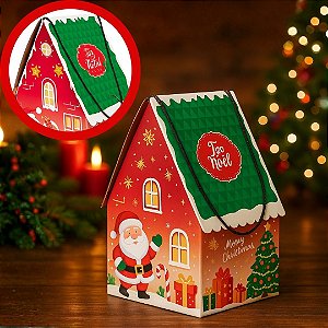 5 CAIXA CASINHA  G P/ PANETONE DE 500G 15,5X15,5X26 A CM NT155 (JR NATAL OUTLET 2025)