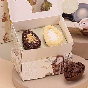 10 CAIXA PARA 2 MINI OVOS 50G OU 6 DOCES LEVEZA PÁSCOA 4570 ( PASCOA JANGO 2025 )