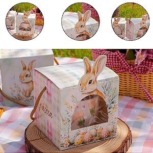 10 CAIXA LEMBRANCINHA PÁSCOA C/ ALÇA E VISOR 10X10X10 - PASCOA ENCANTOS 5936 ( IDEIA PÁSCOA 2026 )