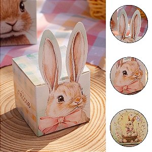 10 CAIXA LEMBRANCINHA PÁSCOA ORELHA P 1 DOCE 5X5X5 - PASCOA ENCANTOS 5804 ( IDEIA PÁSCOA 2026 )