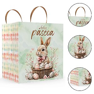 10 SACOLA PÁSCOA M 24X17X26 - PASCOA ENCANTOS 5852 ( IDEIA PÁSCOA 2026 )