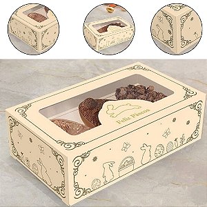 10 CAIXA GAVETA P/ 3 MINI OVOS 50G OU CENOURA DE CHOCOLATE - PASCOA LUZ 5911 ( IDEIA PÁSCOA 2026 )