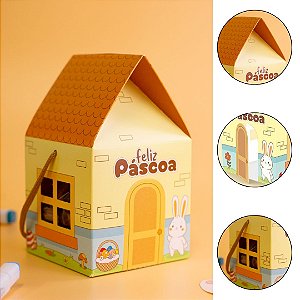 10 CAIXA LEMBRANCINHA PASCOA CASINHA C/ ALÇA - 5884 ( IDEIA PÁSCOA 2026 )