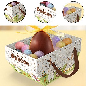 10 CESTA PÁSCOA C/ ALÇA 25X16X12 - PASCOA COLORIR 5941 ( IDEIA PÁSCOA 2026 )